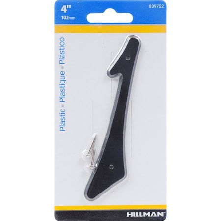 Hillman HILLMAN 4 in. Black Plastic Nail-On Number 1 1 pc, PK10 839752